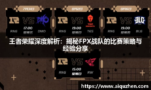 王者荣耀深度解析：揭秘FPX战队的比赛策略与经验分享